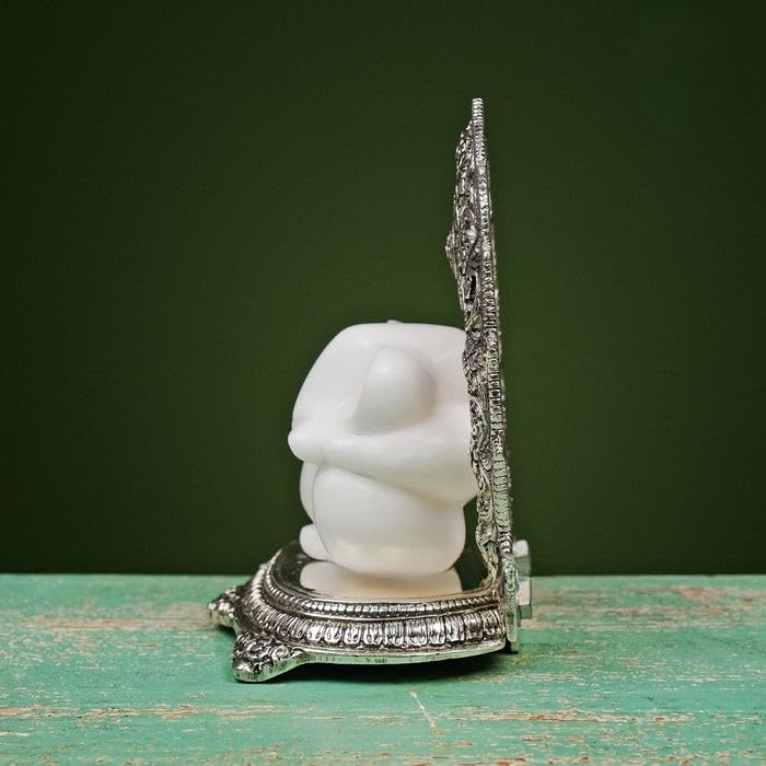 Mridaya Marble Lord Ganesh Sitting Throne, Cultured Marble Ganesha Statue, Ganesh Statue, Ganpati Idol, Ganapathi Idol, House Wa